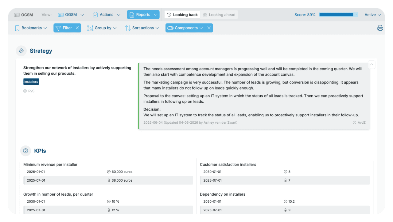 Reports and process monitoring